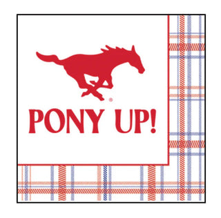 SMU - Pony Up Plaid Full Color Napkins