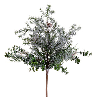 Vickerman 20" Artificial Green Snow Cedar and Eucalyptus Bush