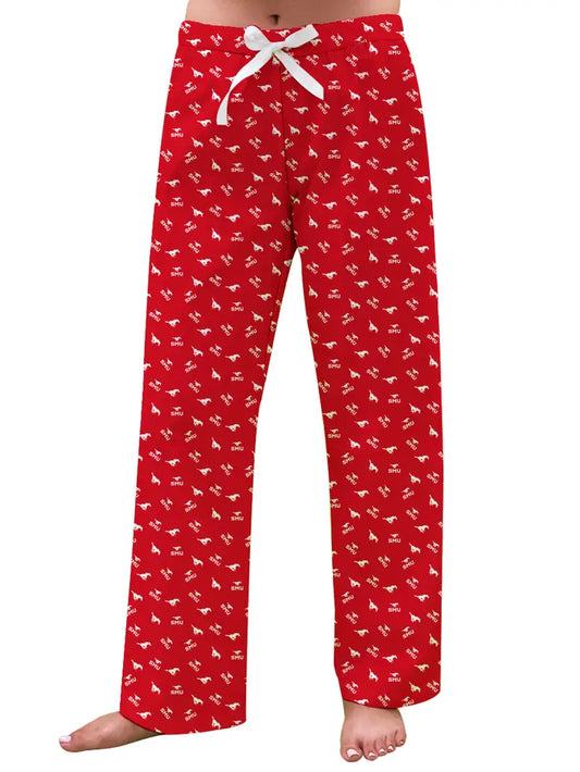 Smu Mustangs Game Day All Over Logo Women Red Lounge Pants