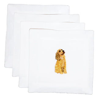 Best Friend Embroidered Cocktail Napkins - Dogs