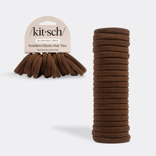 a stack of brown hair ties