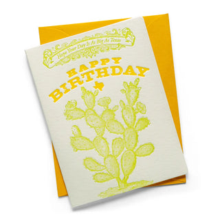 Cactus Birthday | Letterpress Greeting Card