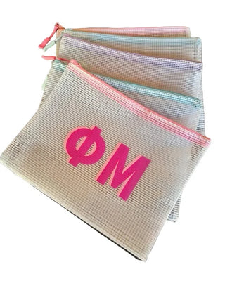 Sorority Mesh Zip Pouch