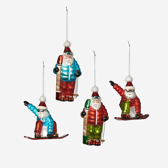 Santa Skier Assorted Ornament