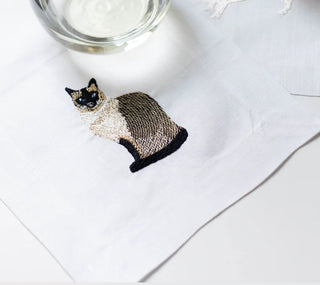 Best Friend Embroidered Cocktail Napkins - Cats