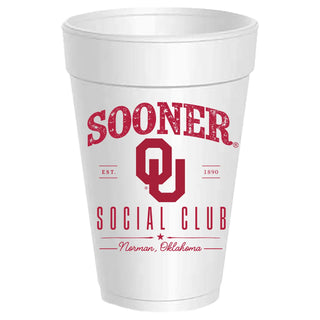 OU Sooner Social Club Styrofoam Cups