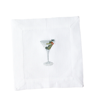 Happy Hour Embroidered Cocktail Napkins