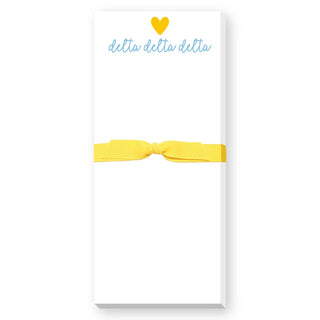 Sorority Greek Heart Skinny Notepad