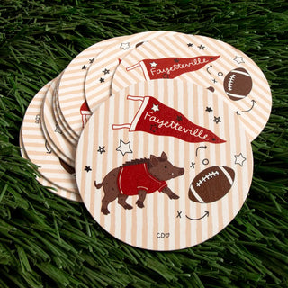 Fayetteville Football Game Day Paper Coasters