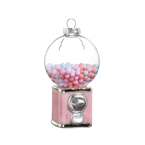 5" PINK GUMBALL MACHINE ORNAMENT