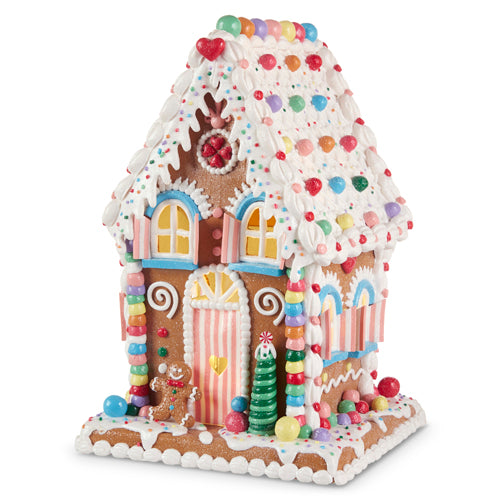 14" LIGHTED GINGERBREAD HOUSE