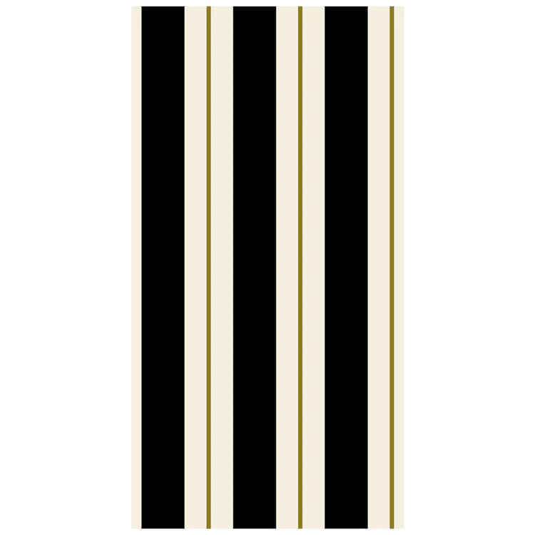 Black & Gold Awning Stripe Guest Napkins