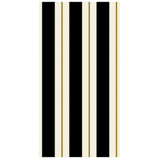 Black & Gold Awning Stripe Guest Napkins