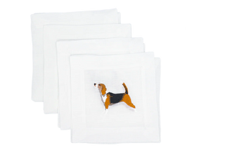 Best Friend Embroidered Cocktail Napkins - Dogs