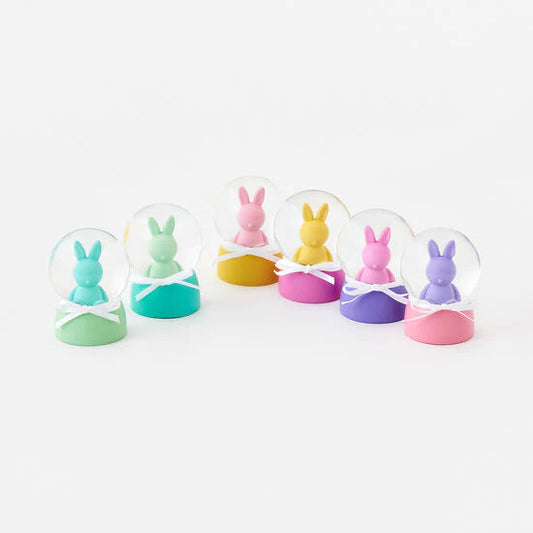 Mini Glass Glitter Bunny Snow Globe Ornaments