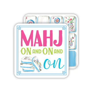 Mahjong Tiles Mahj On and On and On Square Coaster
