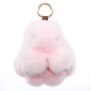 Rabbit Fur Bunny Keychain