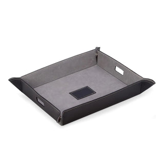 Black Leather Valet with Charging Station