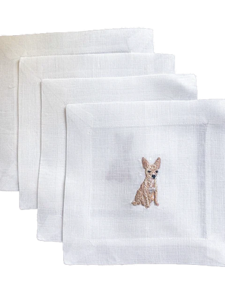 Best Friend Embroidered Cocktail Napkins - Dogs