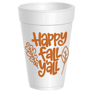 Happy Fall Y'all Styrofoam Cups