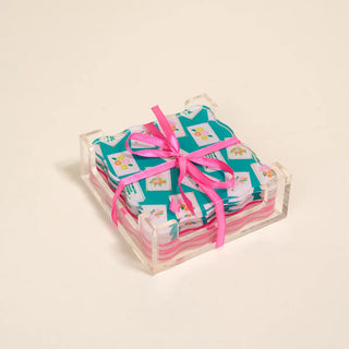 Acrylic Coaster Set–It's Mahj Time