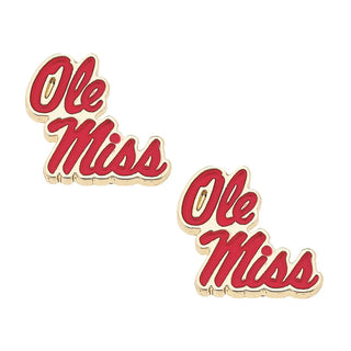 Ole Miss Rebels Enamel Logo Stud Earrings