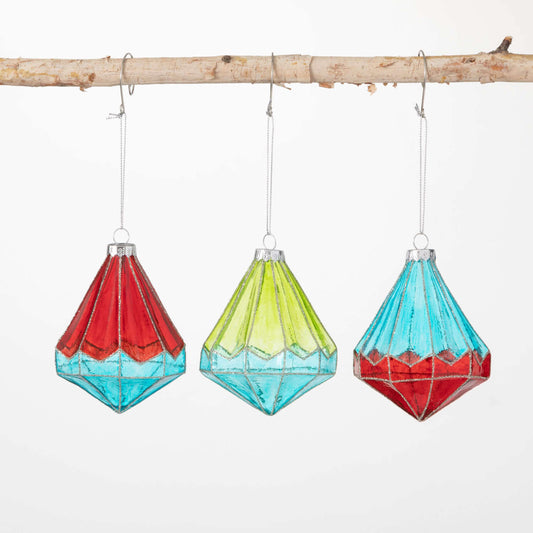 FACETED COLORED ORNAMENT