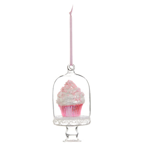 4" CUPCAKE IN CLOCHE ORNAMENT