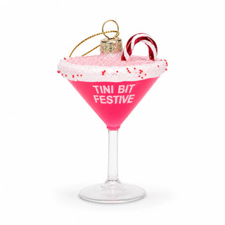 Tini Bit Festive - Holiday Martini - Glass Blown Holiday Ornament