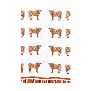 Game Day Longhorn Theme Tea Towel