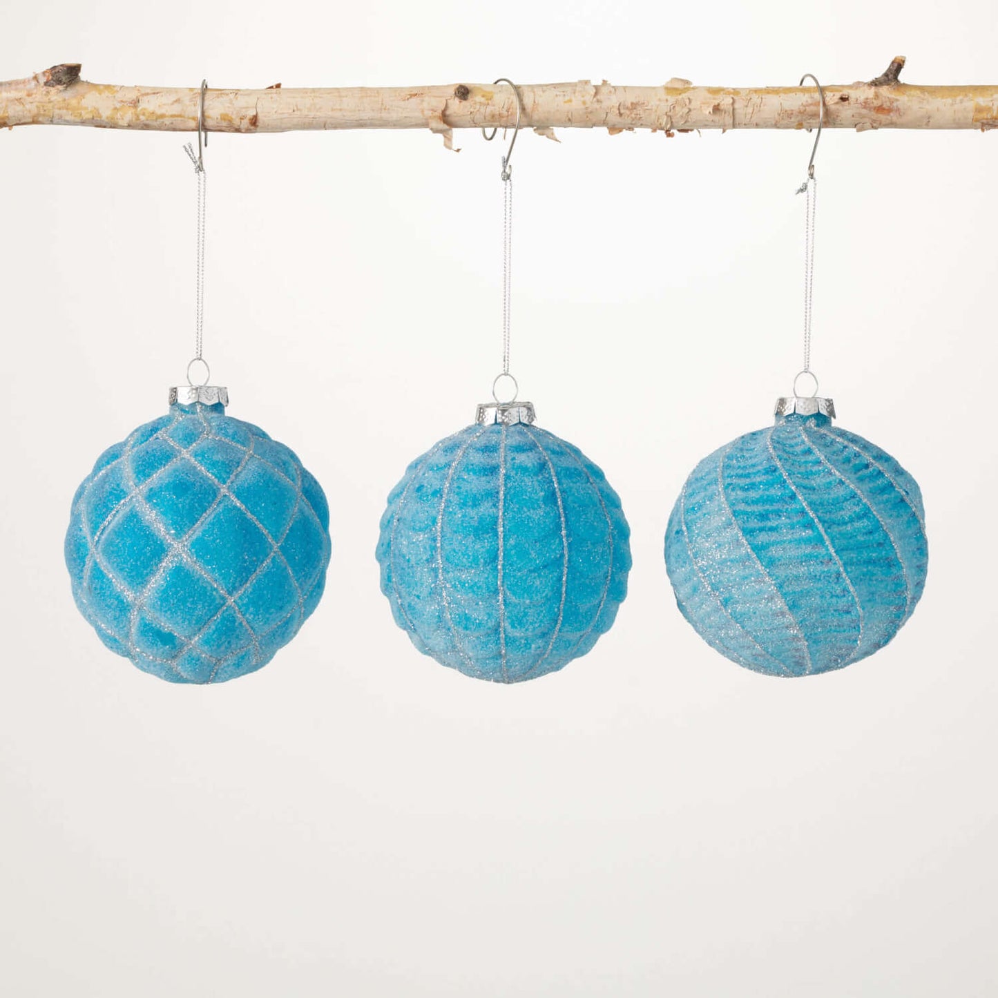 EMBOSSED ICY-BLUE ORNAMENT