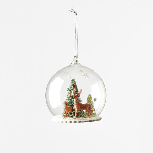 Deer/Trees in Glass Dome