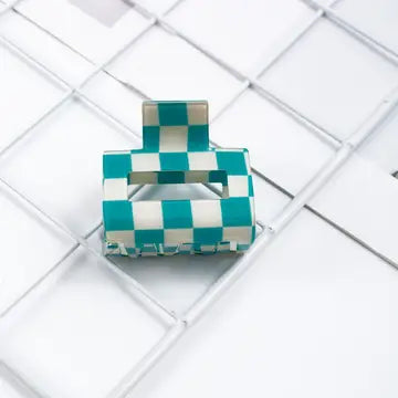 Acrylic Checkerboard Hair Clip