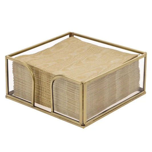 Gold Edge Cocktail Napkin Caddy