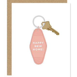 Happy New Home Motel Keychain Card
