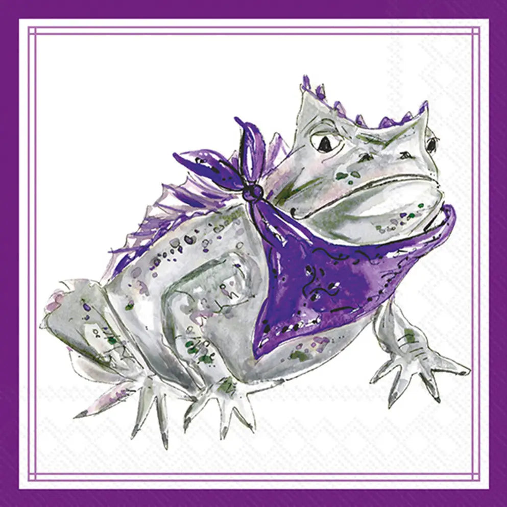 Purple Horned Frog Cocktail Napkins