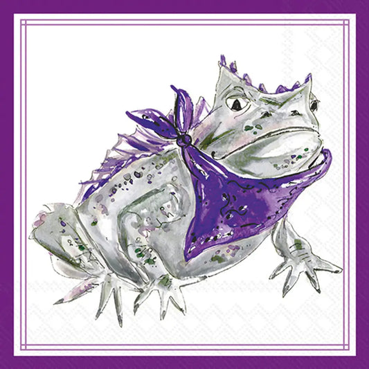 Purple Horned Frog Cocktail Napkins