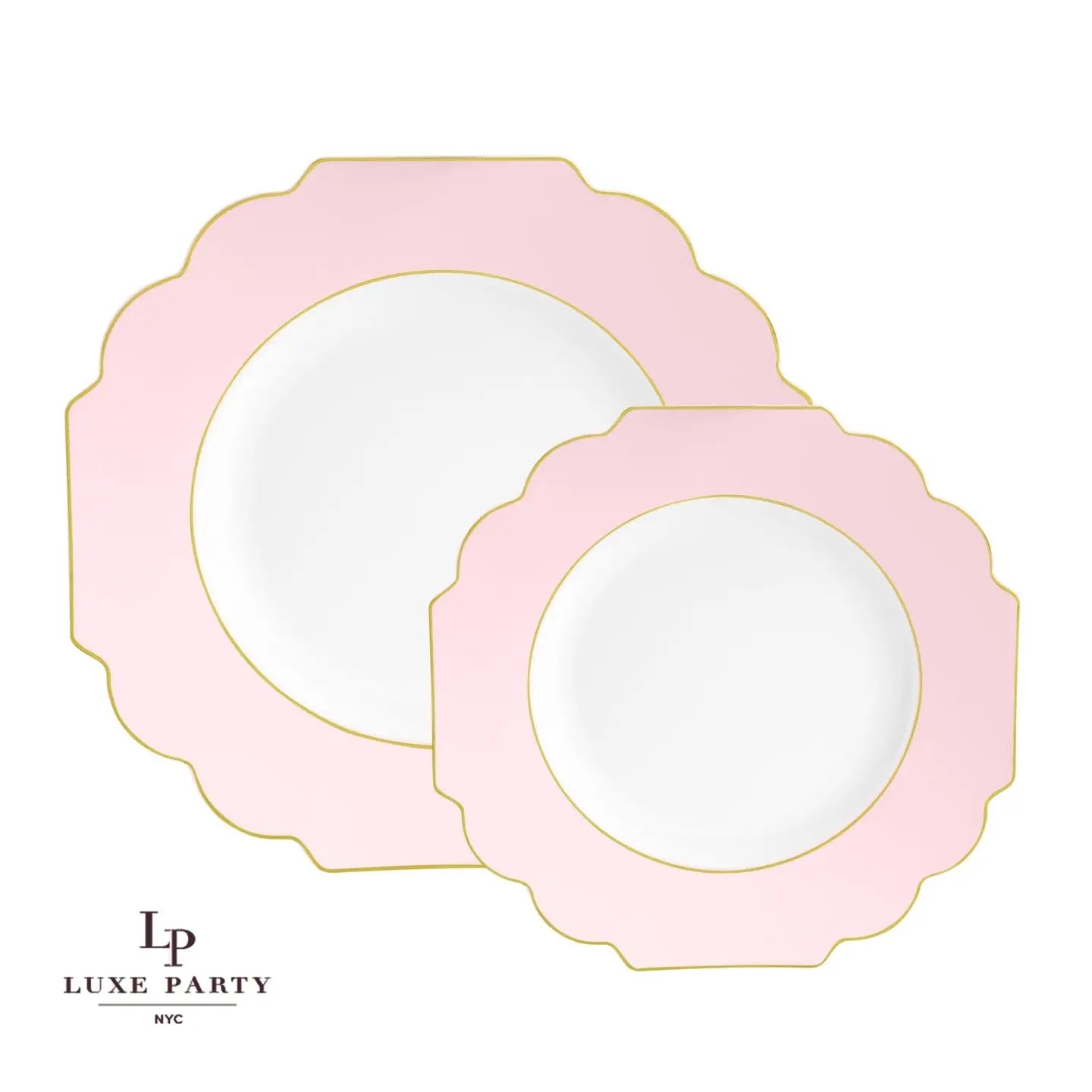 Scalloped Blush Plastic Plates