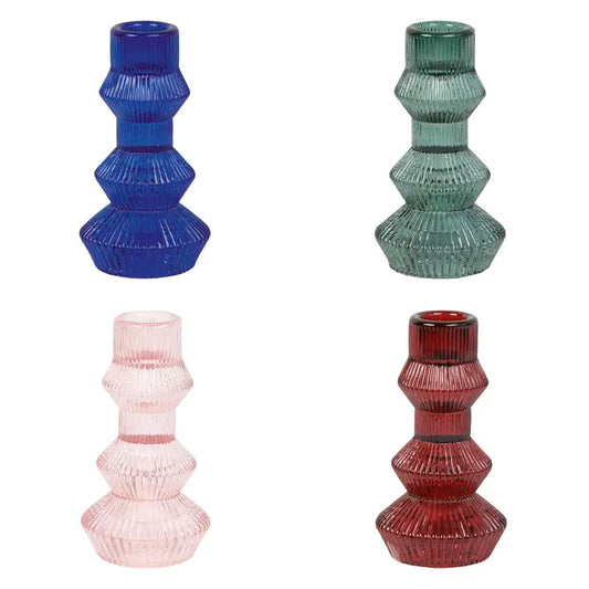 Ribbed 3-Tier Candle Holders