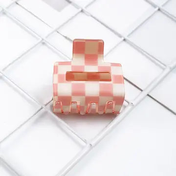 Acrylic Checkerboard Hair Clip