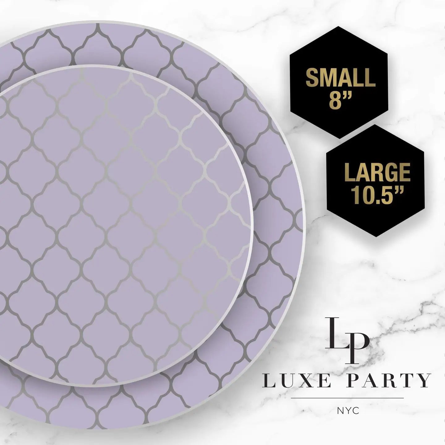 Lavender with Silver Lattice Plates