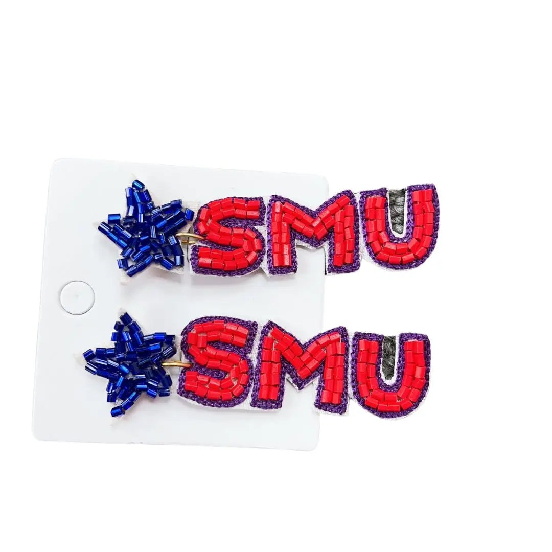 SMU Beaded Earrings