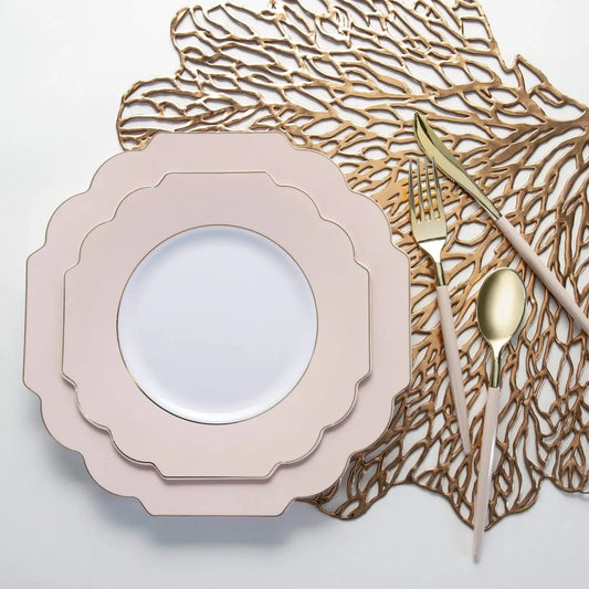 Scalloped Blush Plastic Plates