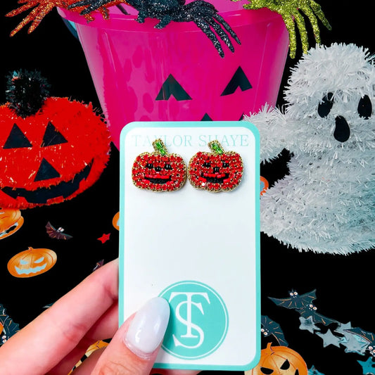 Beaded Pumpkin Studs