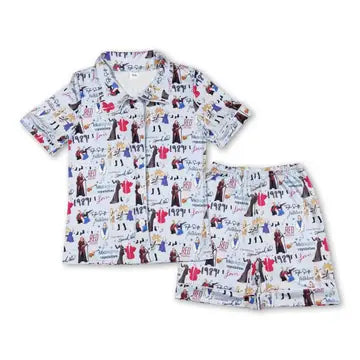 Taylor Swift Eras Pajama Set with Shorts Blue