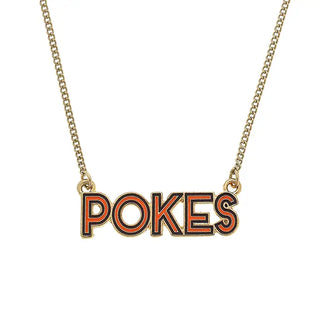 Oklahoma State Cowboys Outline Enamel Necklace