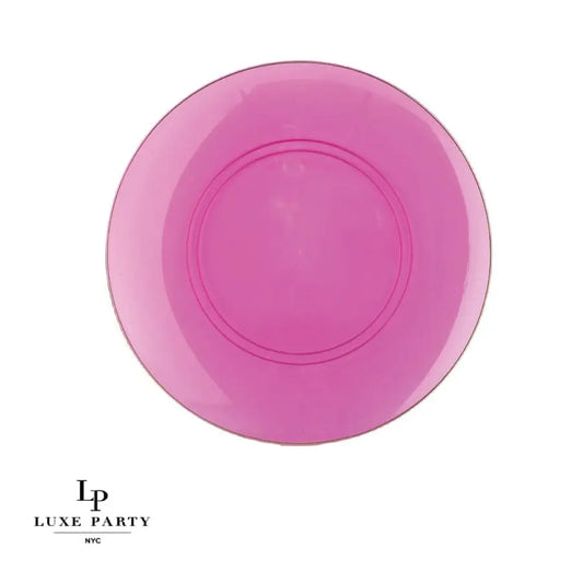 Round Transparent Hot Pink Plates