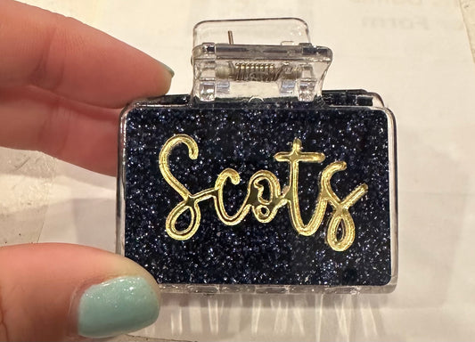 Navy & Gold Scots Hairclip