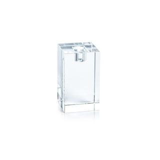 Square Crystal Glass Taper Holder