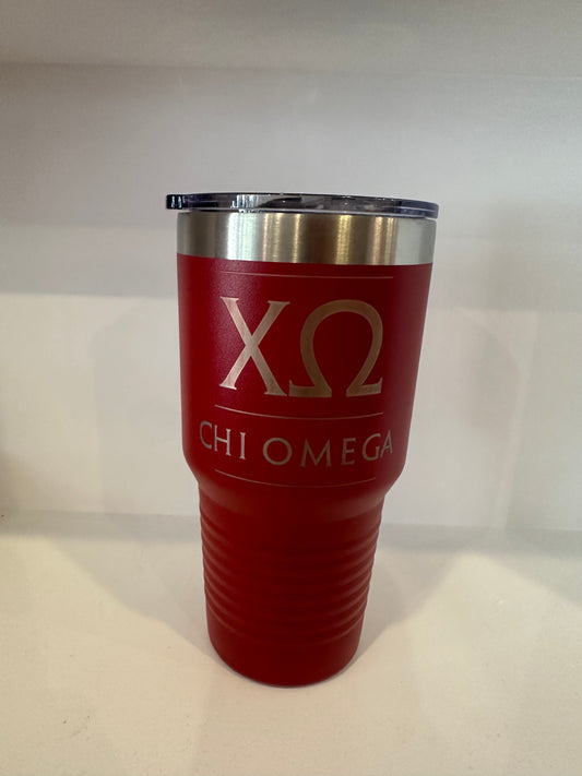 Chi Omega Engraved Tumbler